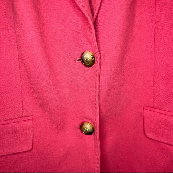 Talbots Women's Magenta Pink Aberdeen Cotton Blend  Button Front Blazer - Picture 3 of 9